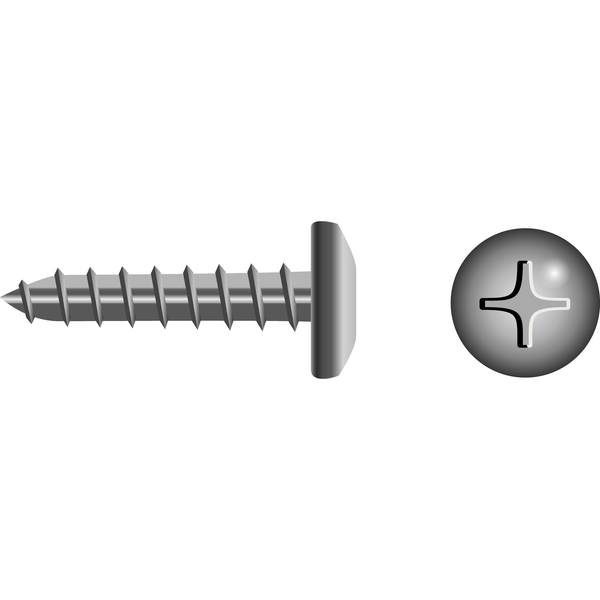 Seachoice Thread Forming Screw, #12 x 2-1/2 in, 18-8 Stainless Steel Pan Head Phillips Drive 906